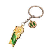 Green Saint Jude Keychain with Rhinestones