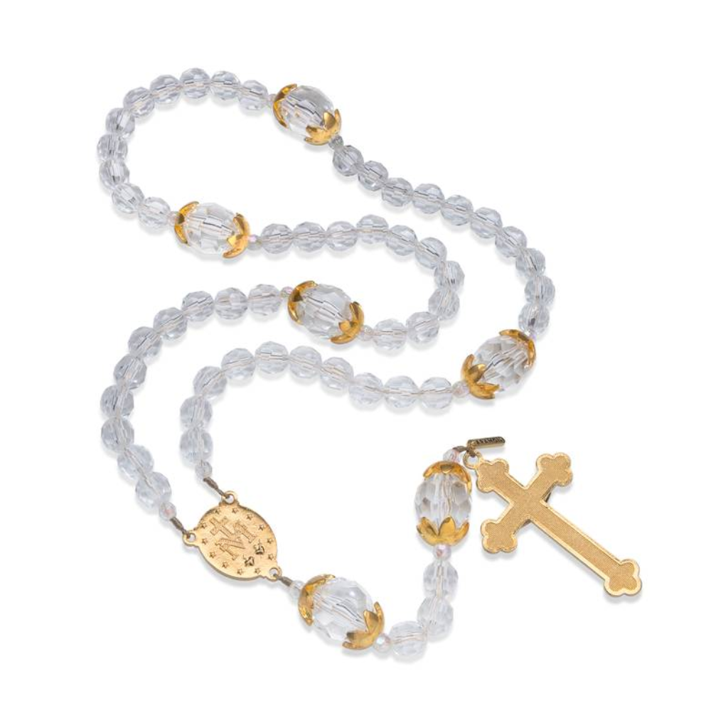 Crystal Wedding Rosary - Our Lady of Graces