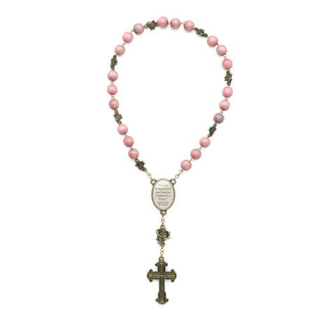 St. Rita of Cascia Frosted Pearl Rosary