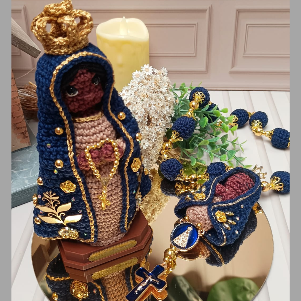 Kit Nossa Senhora Aparecida em Crochê – Edição Especial Dia das Mães