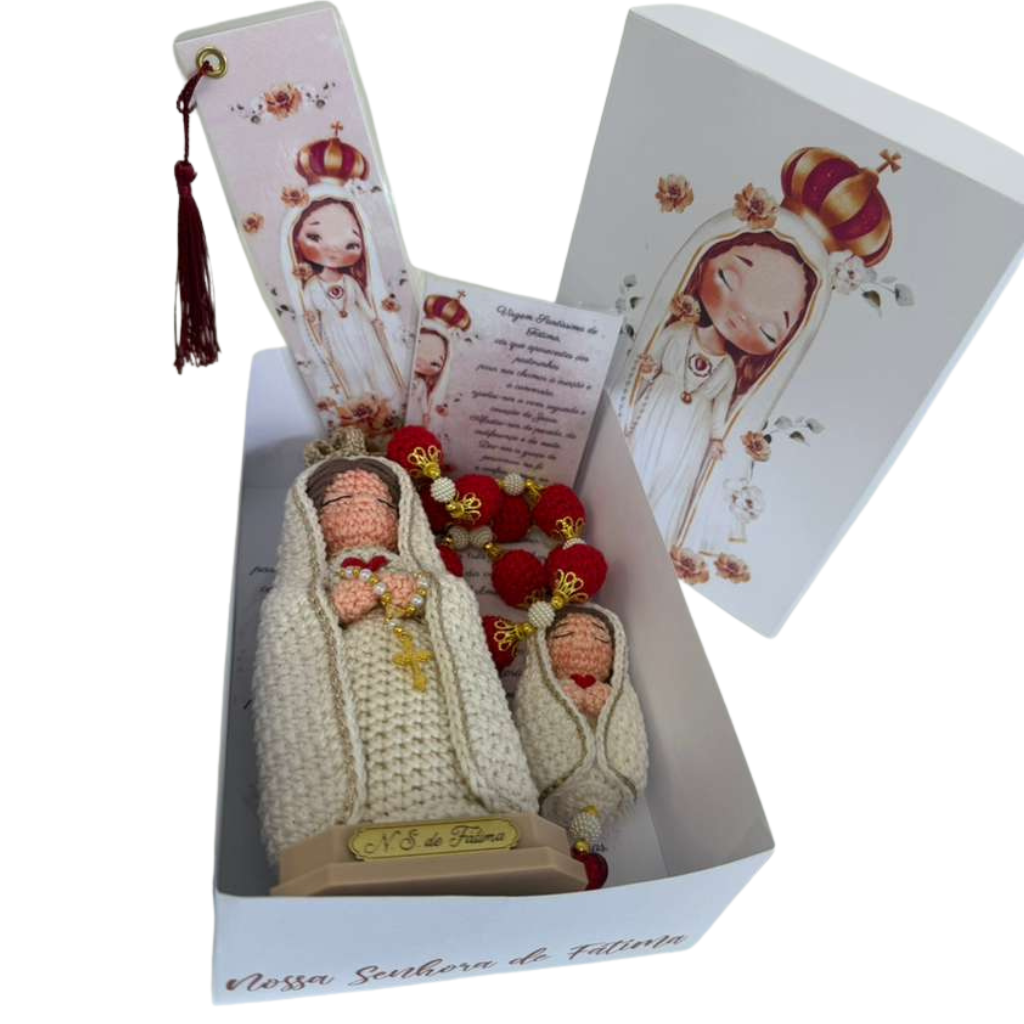Kit Nossa Senhora de Fátima em Crochê – Edição Especial Dia das Mães