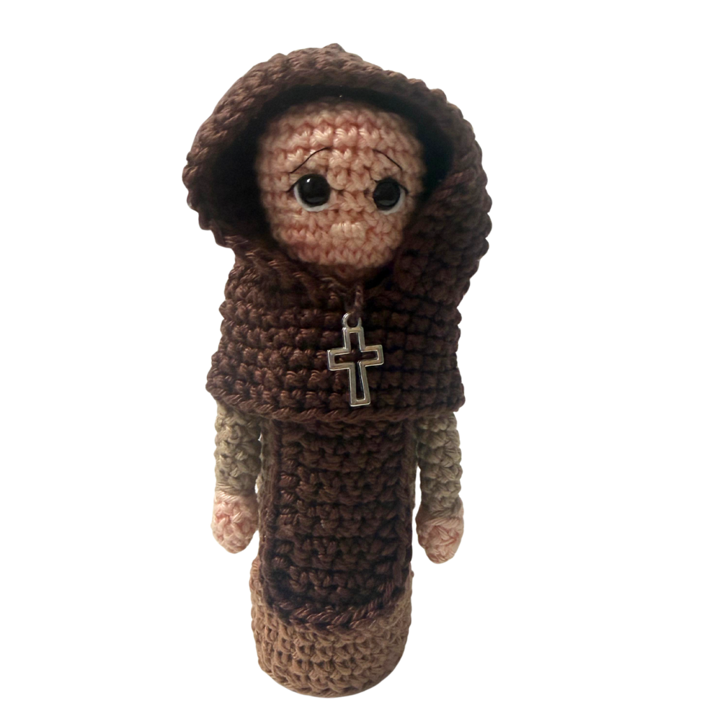 Friar Gilson in Crochet Rosary Holder