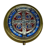 Porta-Terço / Teca para Hóstia com Medalha de São Bento
