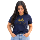 Jesus, Mary, and Saint Joseph Baby Look T-shirt - Blue