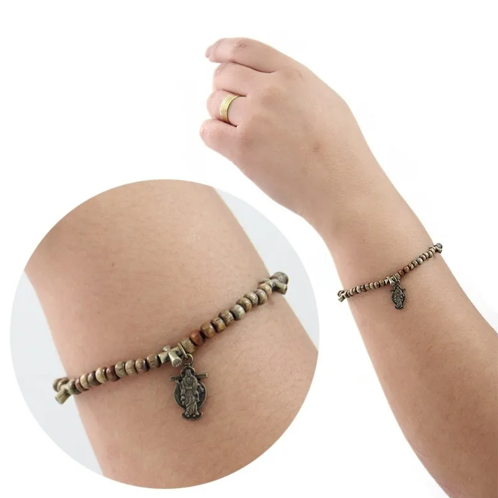 Pulseira Mini Terço Jesus das Santas Chagas