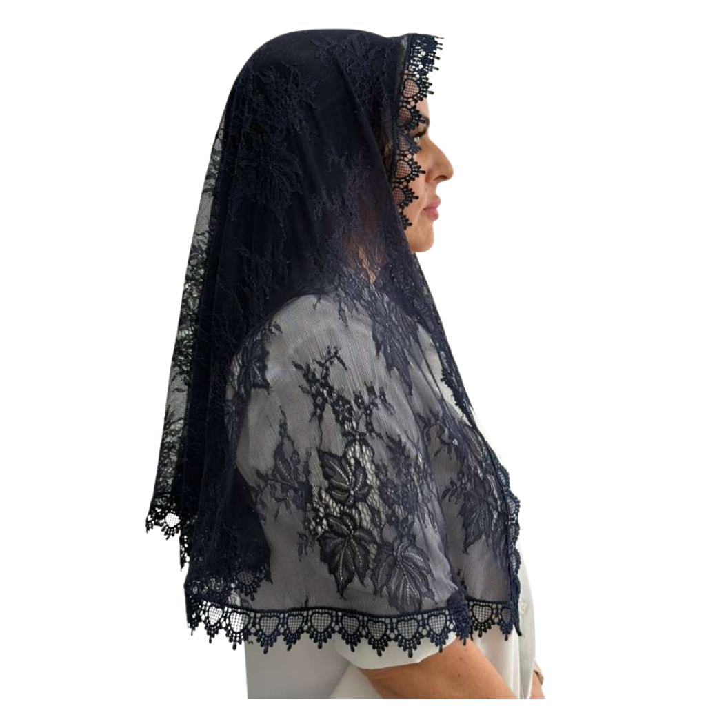 Véu Tradicional Nossa Senhora de Fátima Azul marinho