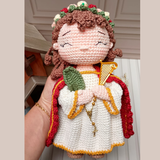 Boneca Santa Cecília em Crochê - 27cm