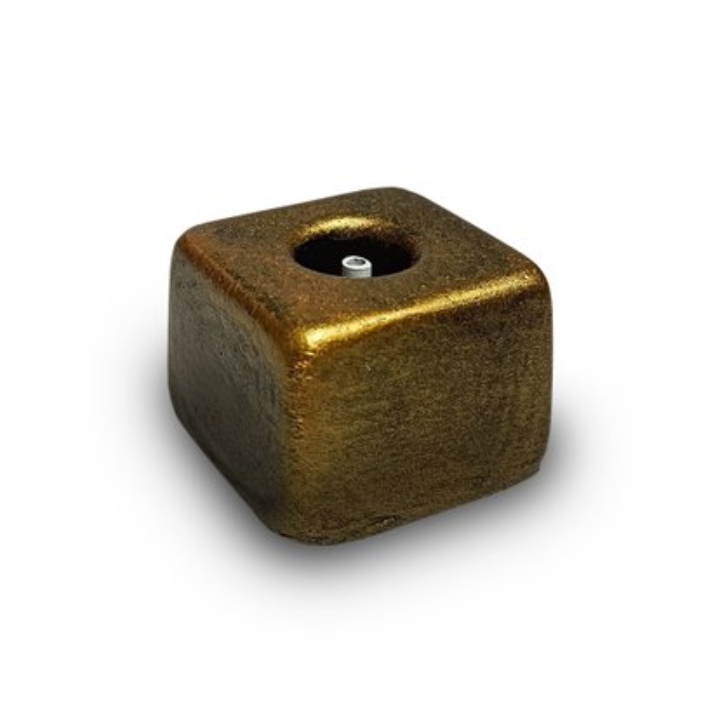 Porta Incenso de Mármore Quadrangular Pintura em Bronze