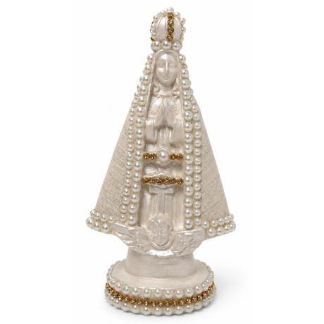 Altar em MDF com Forro em Linho e Nossa Senhora 15 cm