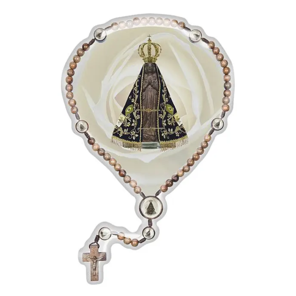 Adesivo Terço Nossa Senhora Aparecida Resinado