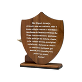 Adorno Madeira Escudo e Espada São Miguel Arcanjo