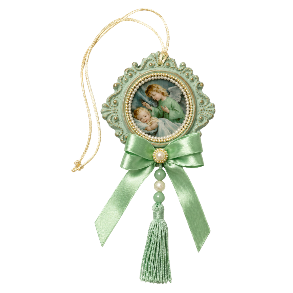 Pingente Santo Anjo Verde - Parede/Porta