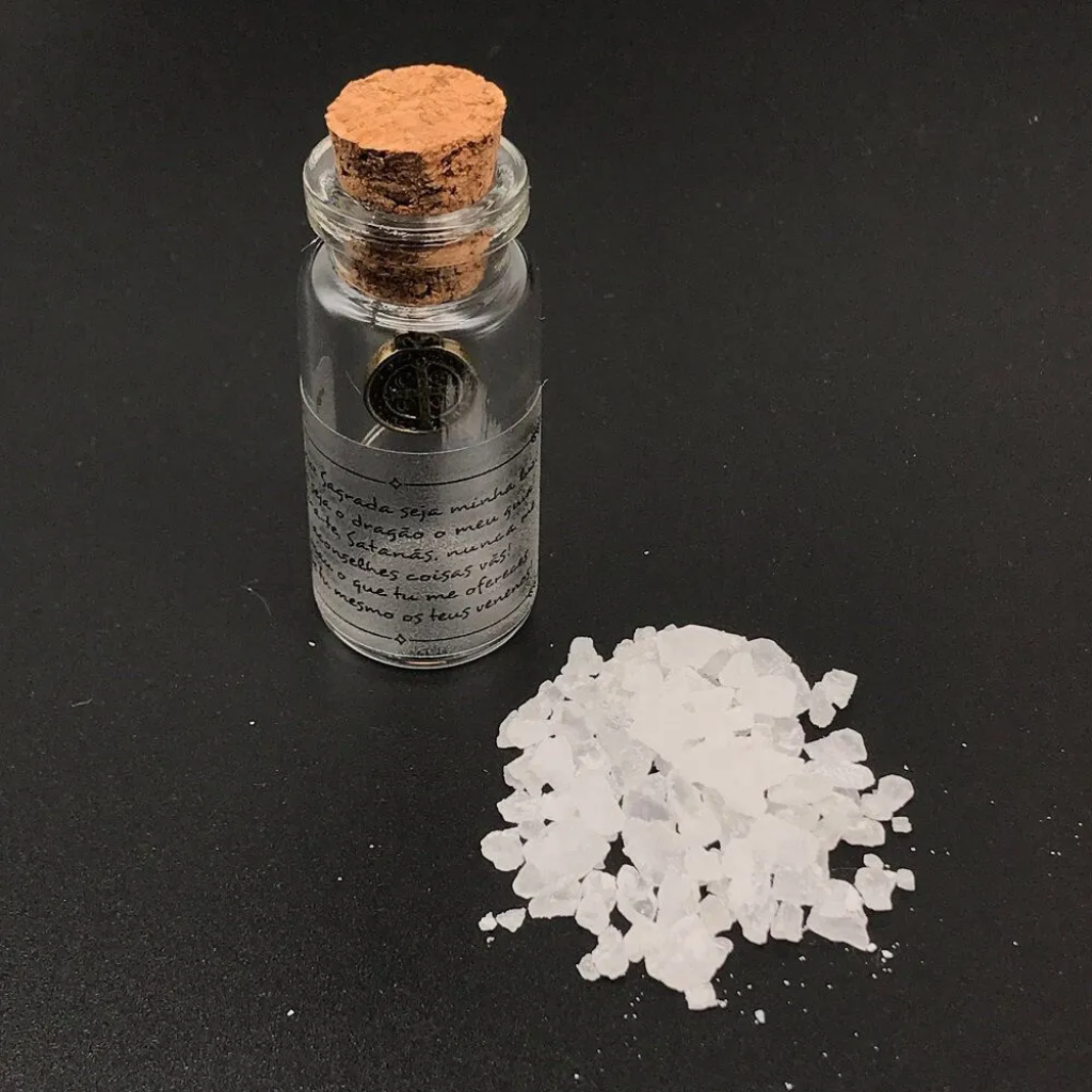 Souvenir Pendant Medal of Saint Benedict in a Small Glass Jar