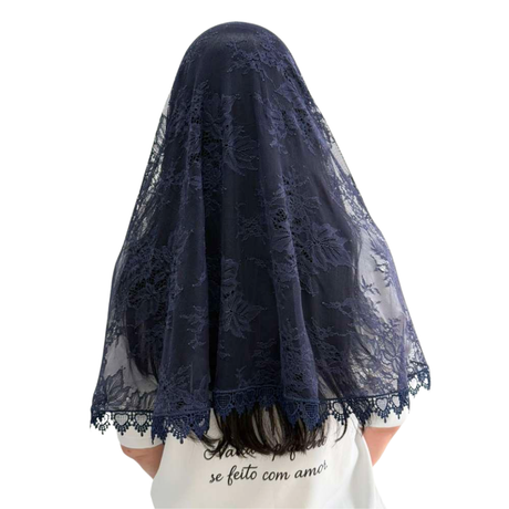 Véu Tradicional Nossa Senhora de Fátima Azul marinho