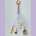 Chaveiro Devocional Cristal Nossa Senhora Rosa Mística