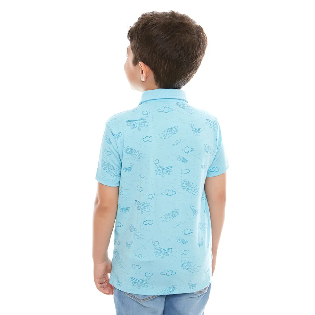 Camiseta Gola Polo infantil Jesus é o meu piloto