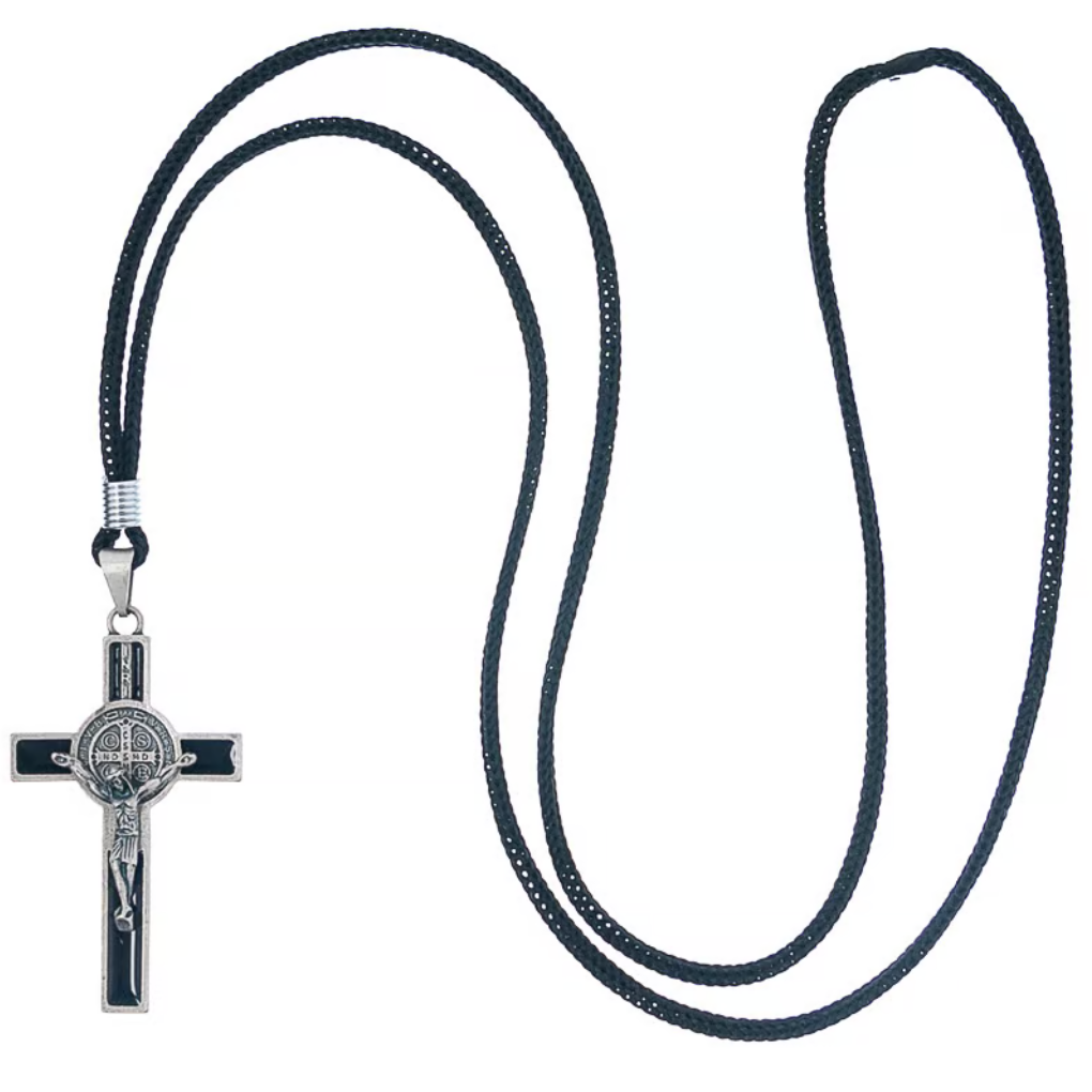 Resin Saint Benedict Cross Necklace