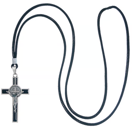 Resin Saint Benedict Cross Necklace