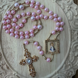 Rosary with Our Lady of Aparecida Centerpiece - Pink
