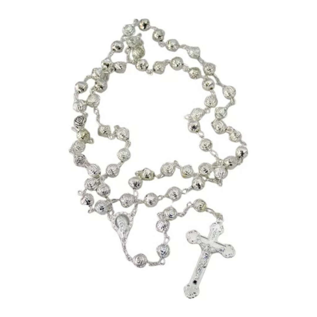 Terço Rosário da Vida Prata (8MM)