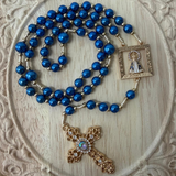Terço Pérola com Entremeio Nossa Senhora Aparecida – Azul