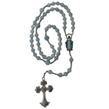 Crystal Bead Rosary with Our Lady of Graces – Light Blue