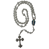 Terço com Contas de Cristal e Nossa Senhora das Graças – Branco