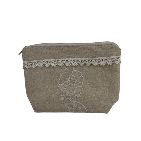 Necessaire Trapézio com Bordado