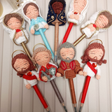 Canetas Devocionais com Ponteira em Crochê