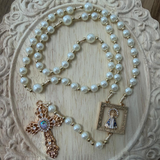 Terço de Pérola com Entremeio Nossa Senhora Aparecida – Branco