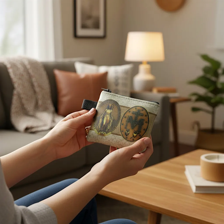 Bolsinha Porta Terço Nossa Senhora das Graças Medalha Milagrosa