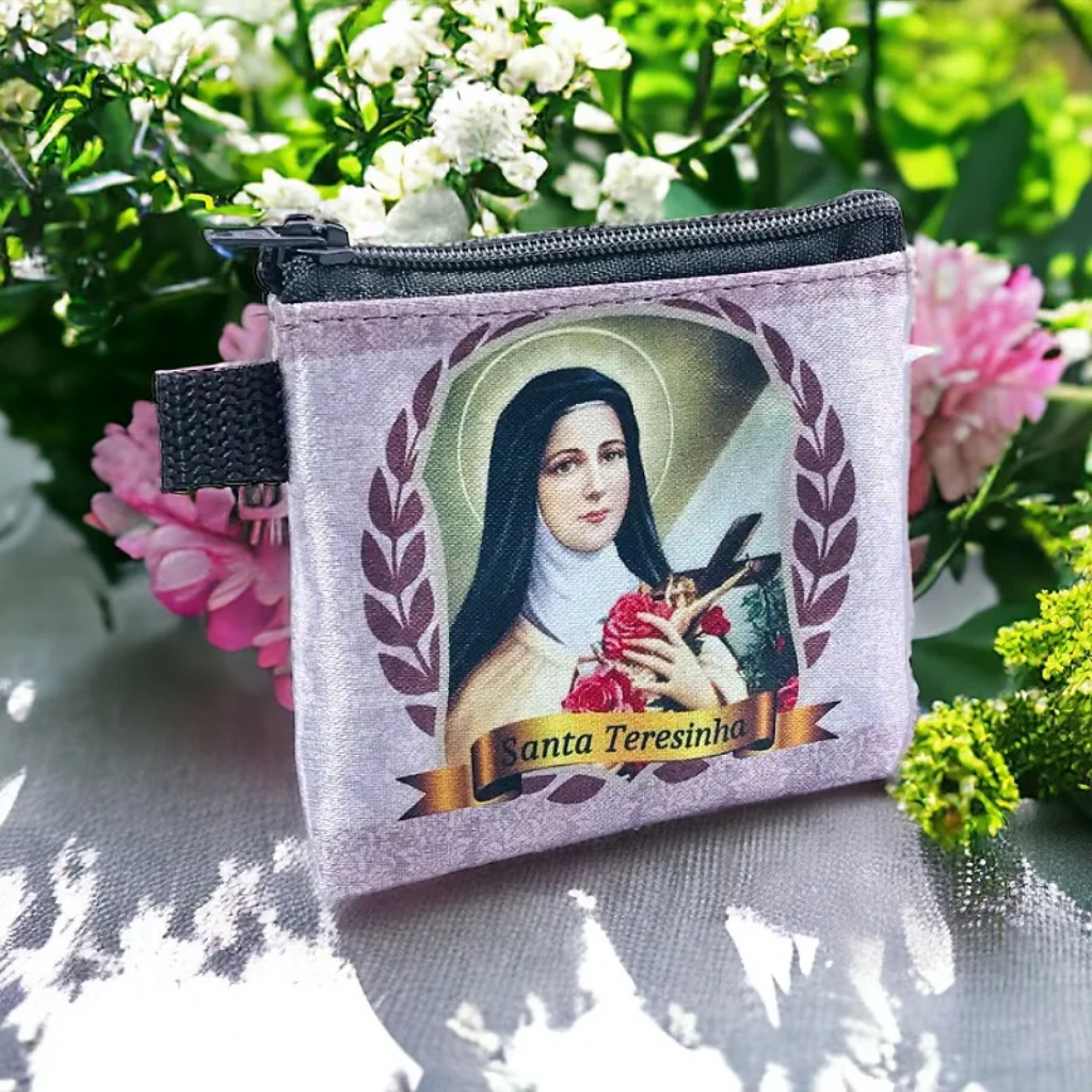 Bolsinha Porta Terço Santa Teresinha do Menino Jesus