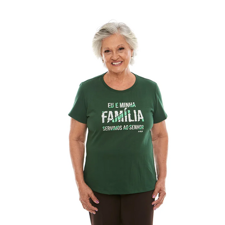 Baby Look Eu e Minha Família Servimos ao Senhor