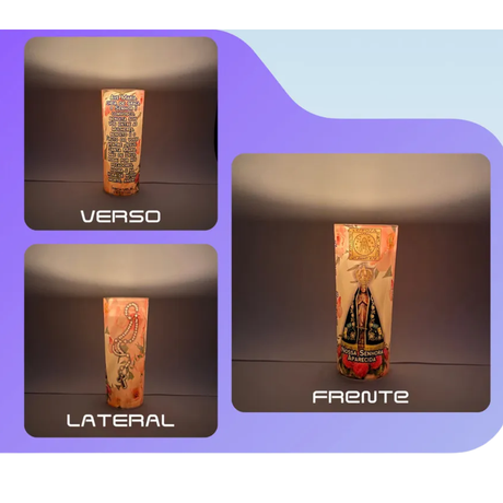 Vela Votiva Abajur Nossa Senhora Aparecida Rosa