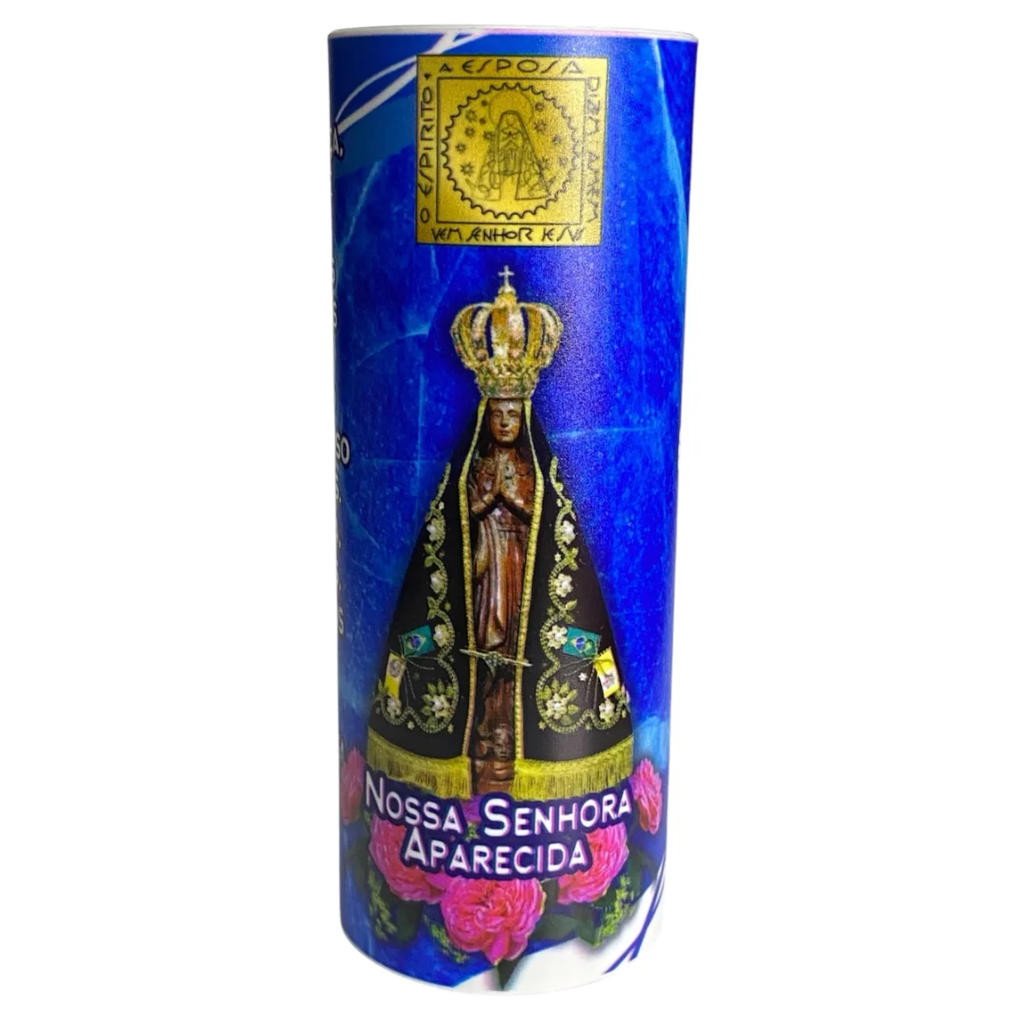 Vela Votiva Abajur Nossa Senhora Aparecida Azul