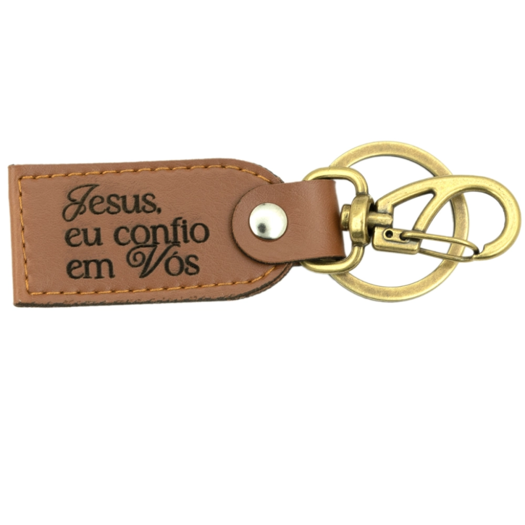 Chaveiro Jesus Eu Confio em Vós com Mosquetão