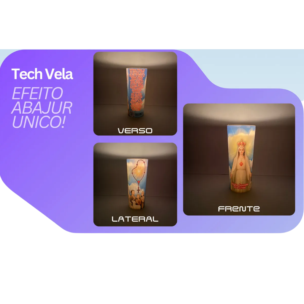 Vela Votiva Efeito Abajur Nossa Senhora De Fátima