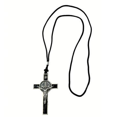 Colar Cordão Crucifixo Cruz São Bento