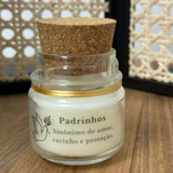 Lembrancinhas de Fé Velas Religiosas em Pote de Vidro 5cm