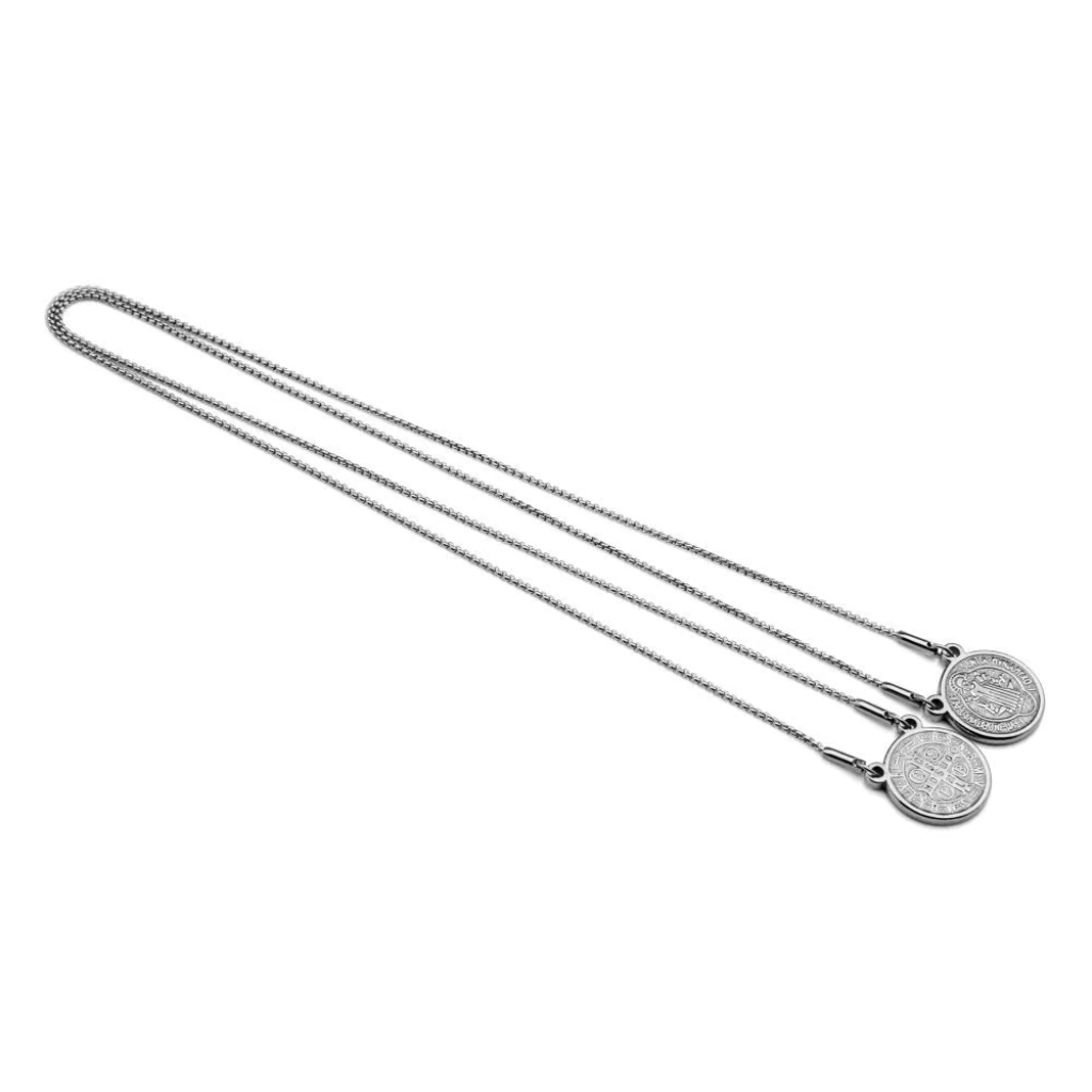 Colar Aço Inox Medalha São Bento