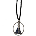 Our Lady of Aparecida Oval Blue and Silver Cord 3 mm