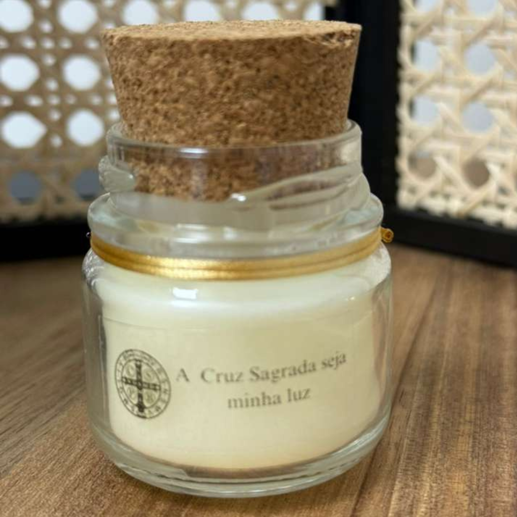 Lembrancinhas de Fé Velas Religiosas em Pote de Vidro 5cm
