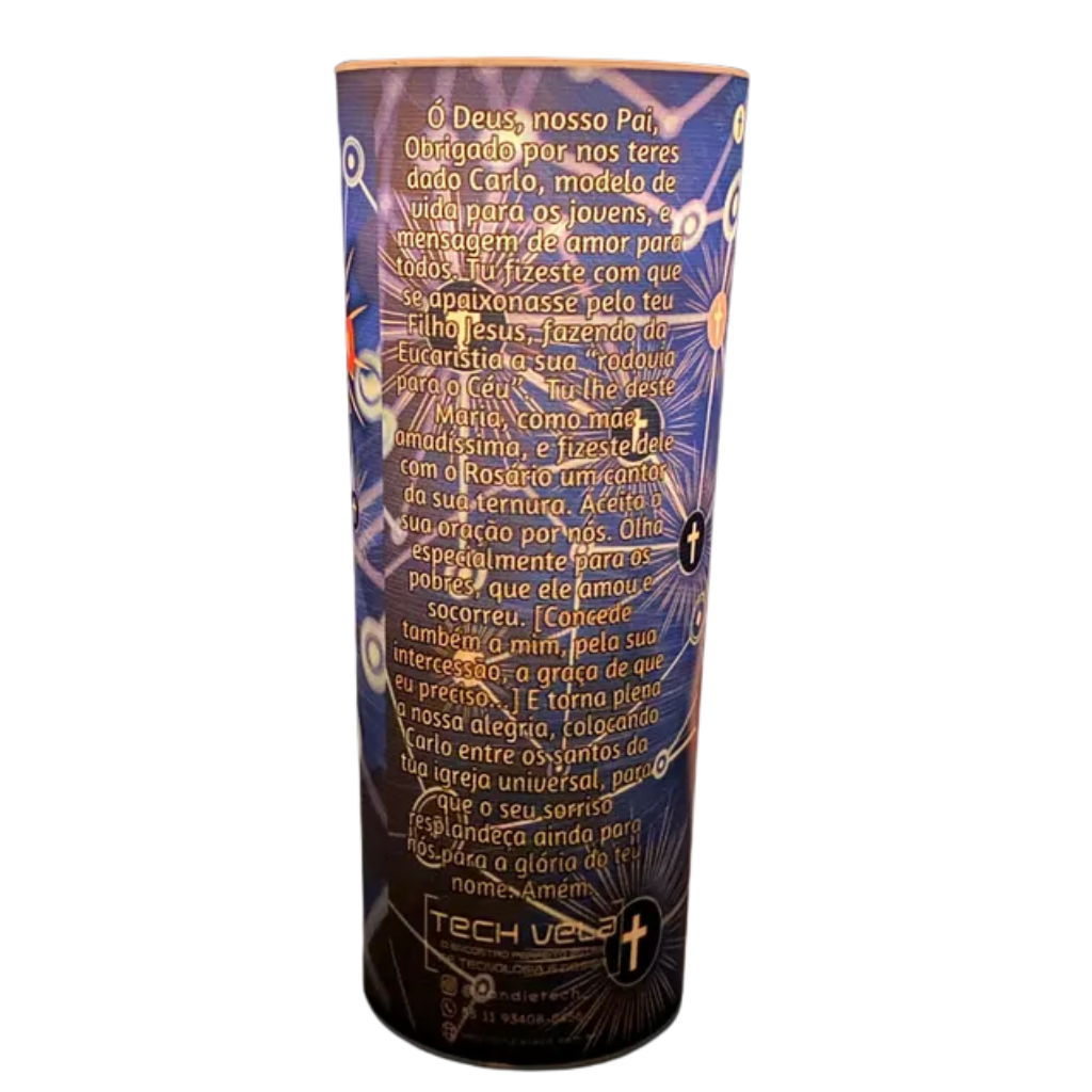 Vela Votiva Oração Efeito Abajur De Santo Carlos Acutis
