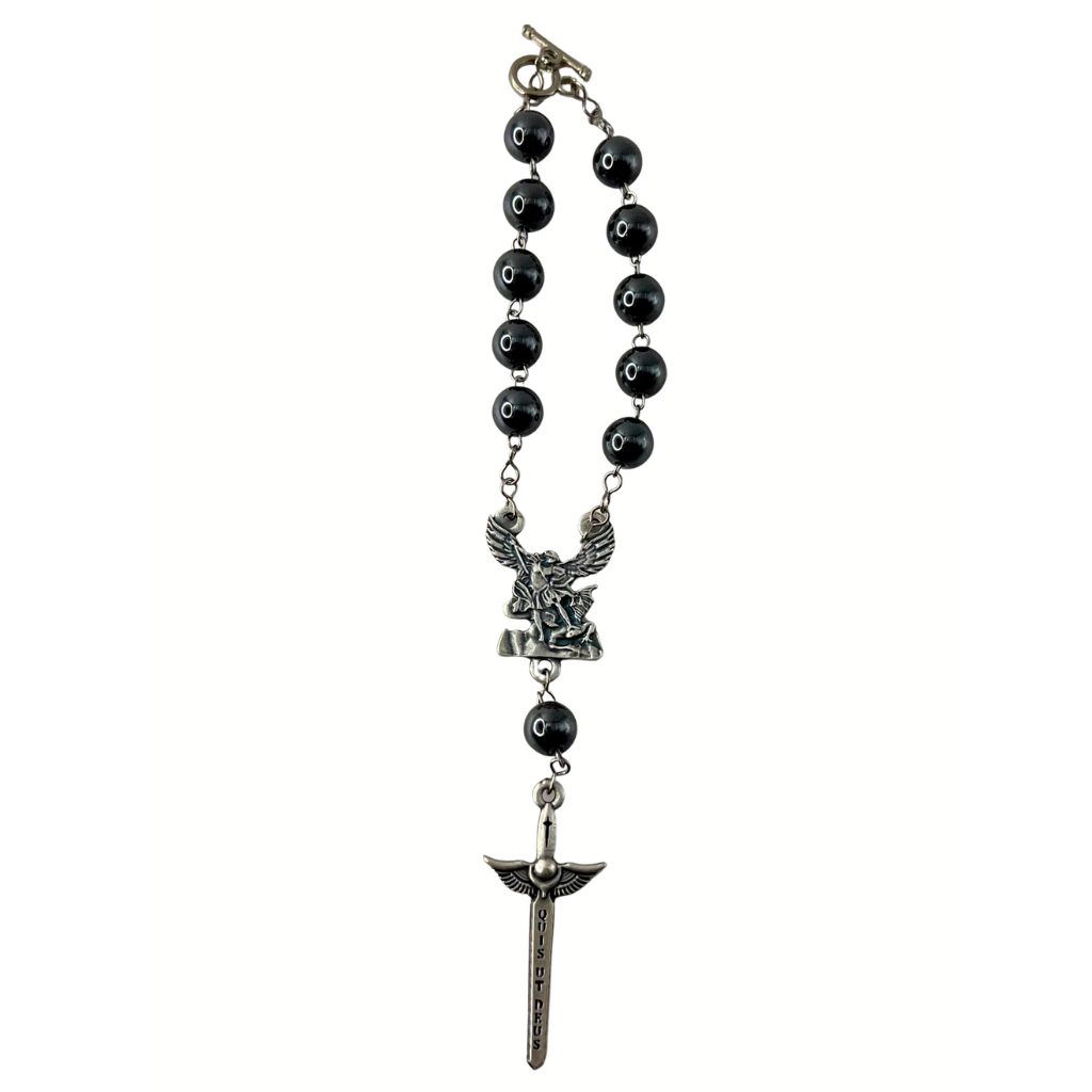 Hematite Stainless Steel Car Decade Rosary