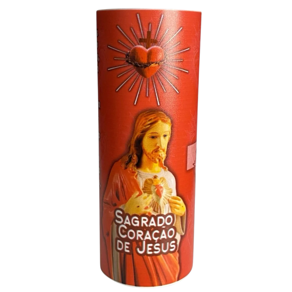 Vela Votiva Efeito Abajur Sagrado Coração De Jesus