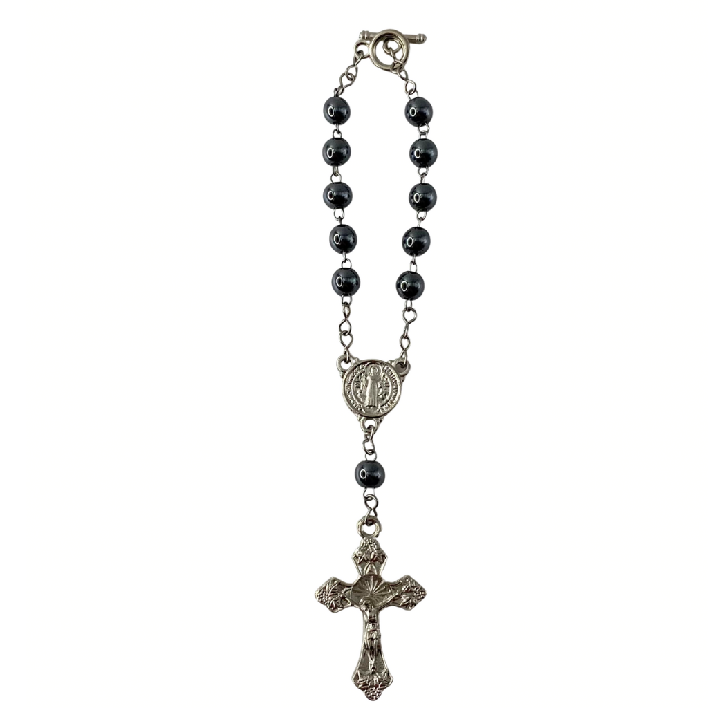 Hematite Stainless Steel Car Decade Rosary