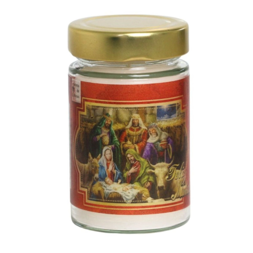 Glass Candle Nativity Scene - Scented