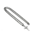 Stainless Steel Cross Necklace with Saint Benedict