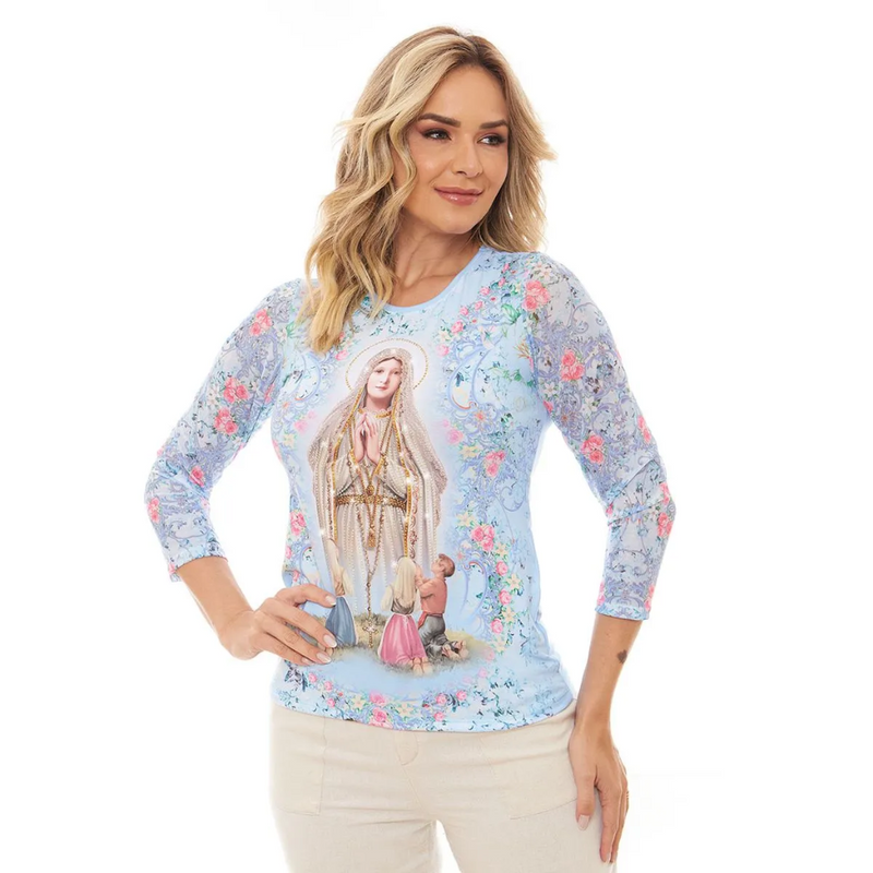 Blouse with Our Lady of Fatima print FS12774