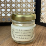 Lembrancinhas de Fé Velas Religiosas em Pote de Vidro 5cm